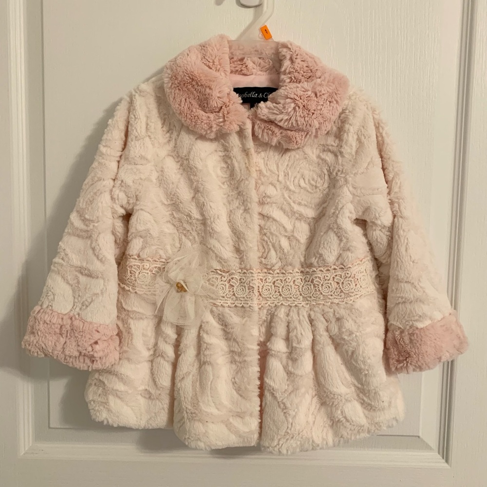 Isobella & Chloe Pink and Cream Kids Coat